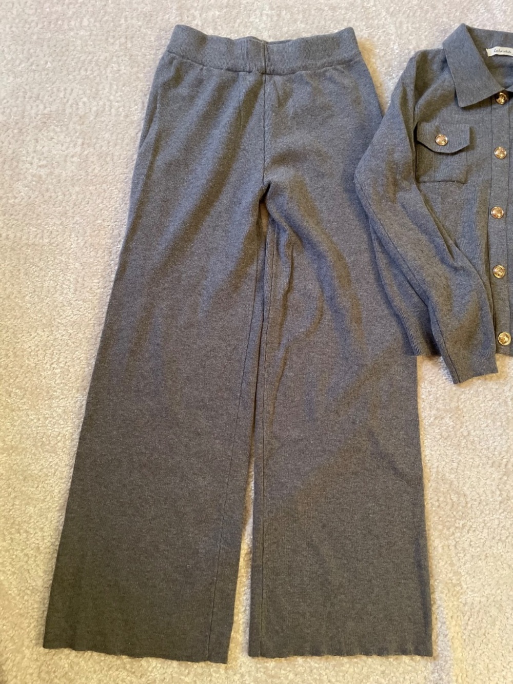 Gray lounge set long-sleeve - Picture 3 of 6
